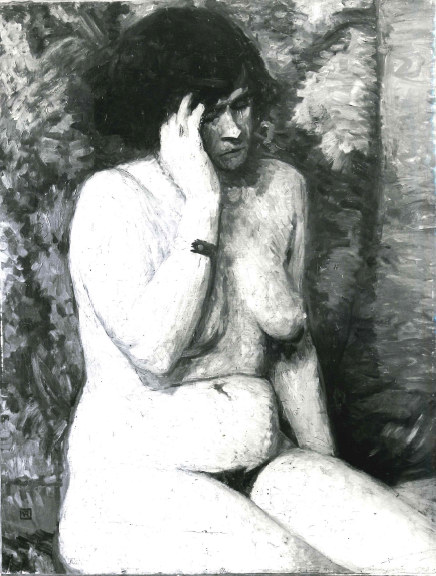 Femme nue assise